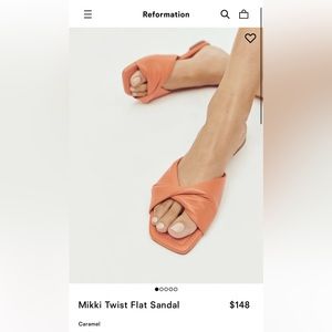 Reformation Mikki Twist Flat Sandal size 6.5